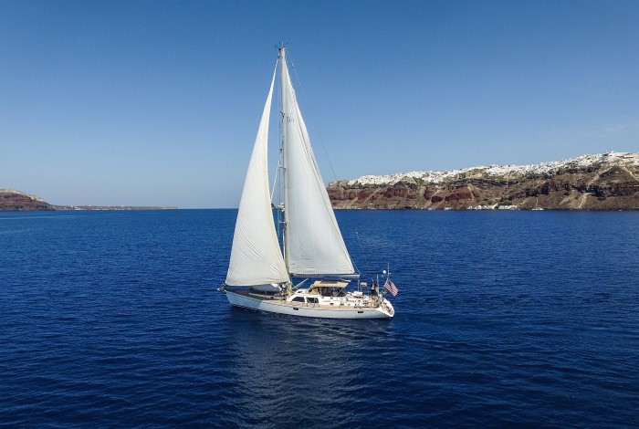 Sailing in Santorini